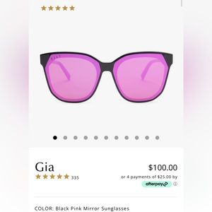 Diff eyewear Gia black pink mirror sunglasses NWT